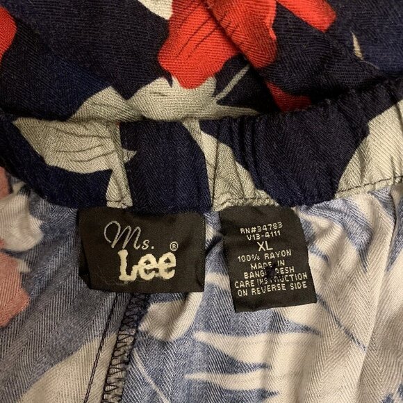 Ms. Lee. Size XL. Elastic Waist w Tie Rayon Zip Front Pants. B67 - Picture 3 of 3